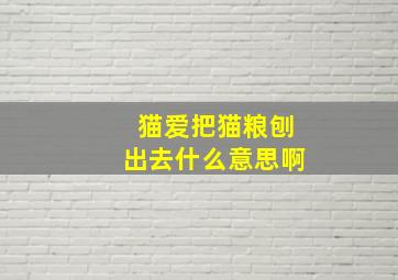 猫爱把猫粮刨出去什么意思啊