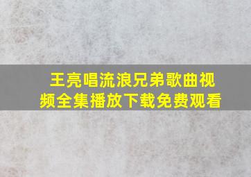 王亮唱流浪兄弟歌曲视频全集播放下载免费观看