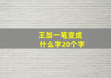 王加一笔变成什么字20个字