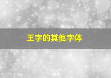 王字的其他字体