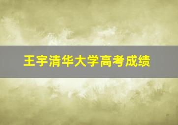 王宇清华大学高考成绩