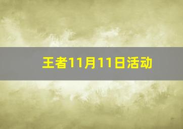 王者11月11日活动