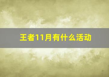 王者11月有什么活动