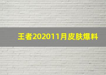 王者202011月皮肤爆料