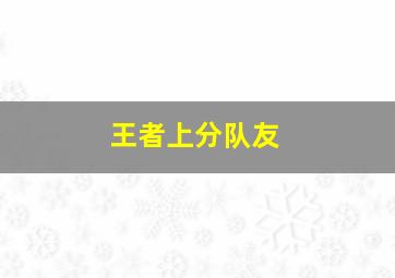 王者上分队友