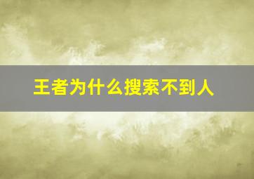 王者为什么搜索不到人