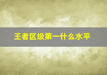 王者区级第一什么水平