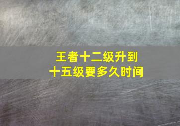 王者十二级升到十五级要多久时间