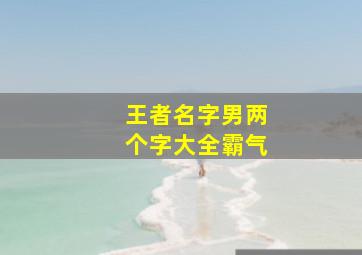 王者名字男两个字大全霸气