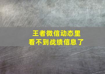 王者微信动态里看不到战绩信息了