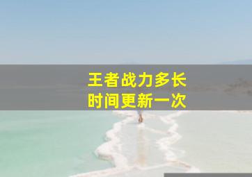 王者战力多长时间更新一次