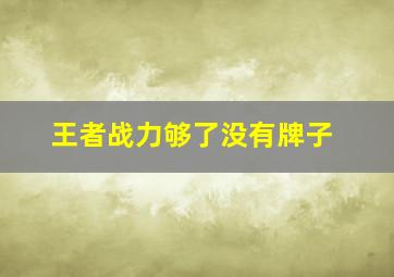 王者战力够了没有牌子