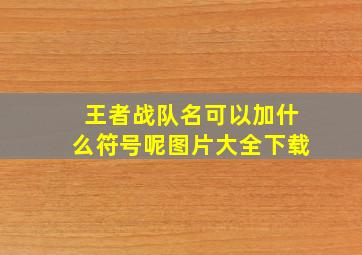 王者战队名可以加什么符号呢图片大全下载