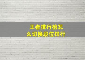 王者排行榜怎么切换段位排行