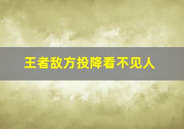 王者敌方投降看不见人