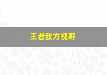 王者敌方视野