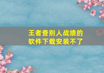 王者查别人战绩的软件下载安装不了