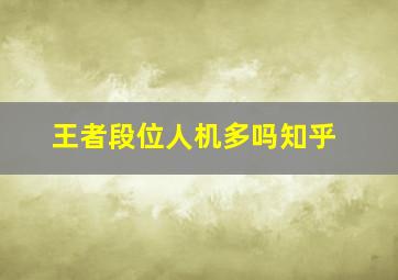 王者段位人机多吗知乎