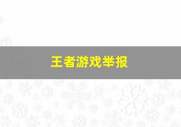 王者游戏举报