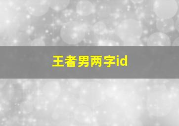 王者男两字id