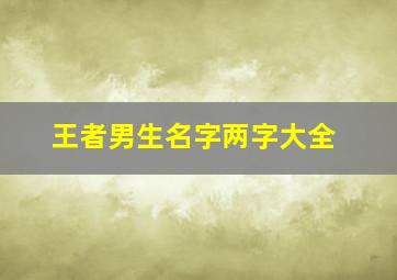 王者男生名字两字大全