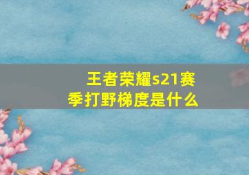 王者荣耀s21赛季打野梯度是什么