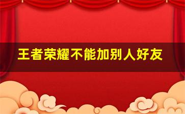 王者荣耀不能加别人好友