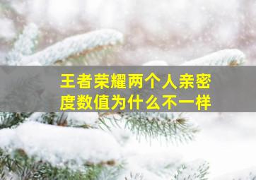 王者荣耀两个人亲密度数值为什么不一样