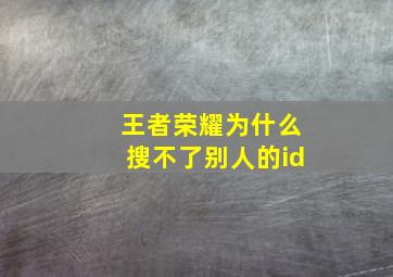 王者荣耀为什么搜不了别人的id