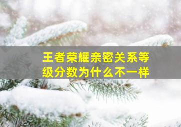 王者荣耀亲密关系等级分数为什么不一样