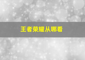 王者荣耀从哪看