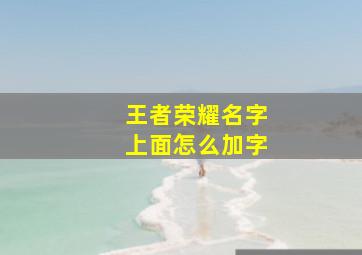 王者荣耀名字上面怎么加字