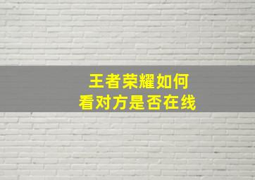 王者荣耀如何看对方是否在线