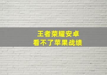 王者荣耀安卓看不了苹果战绩