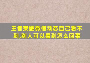 王者荣耀微信动态自己看不到,别人可以看到怎么回事