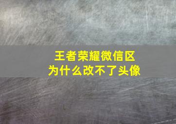 王者荣耀微信区为什么改不了头像