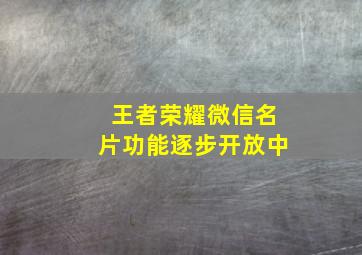 王者荣耀微信名片功能逐步开放中