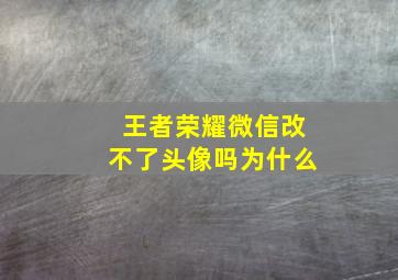 王者荣耀微信改不了头像吗为什么