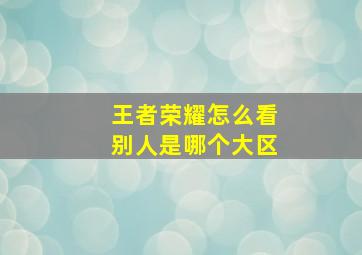 王者荣耀怎么看别人是哪个大区