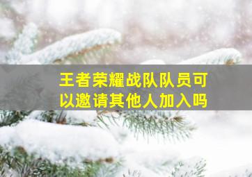 王者荣耀战队队员可以邀请其他人加入吗