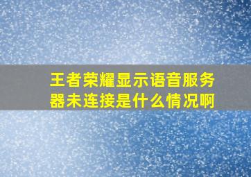 王者荣耀显示语音服务器未连接是什么情况啊