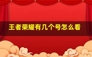 王者荣耀有几个号怎么看