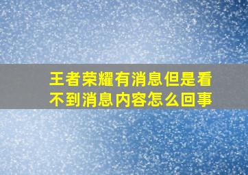 王者荣耀有消息但是看不到消息内容怎么回事