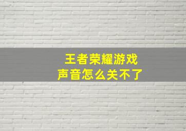 王者荣耀游戏声音怎么关不了