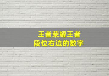 王者荣耀王者段位右边的数字