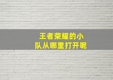 王者荣耀的小队从哪里打开呢