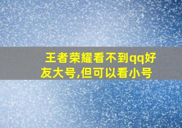 王者荣耀看不到qq好友大号,但可以看小号