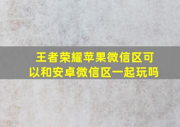 王者荣耀苹果微信区可以和安卓微信区一起玩吗