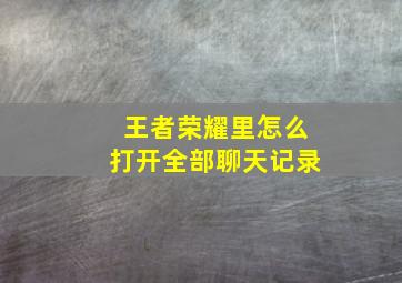 王者荣耀里怎么打开全部聊天记录