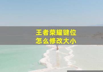 王者荣耀键位怎么修改大小